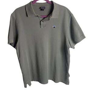 Patagonia Men’s Size Medium Fitz Roy Short Sleeve Polo Shirt Gray Organic Cotton